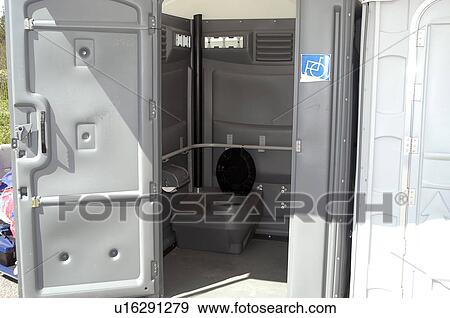Stock Photo - Handicap accessible port-o-let. Fotosearch
