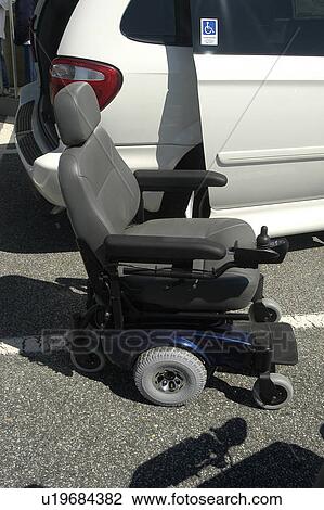Stock Image - Power wheelchair on display. Fotosearch