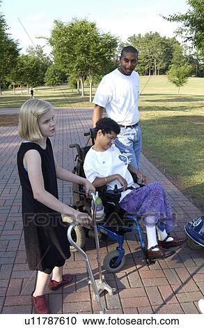 Young woman with a disability spending time in the park with her friends, one of which also has a disability. View Large Photo Image Stock Image - Young woman with a disability spending time in the park with her friends, one of which also has a disability.. Fotosearch