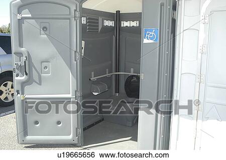 Stock Photograph - Wheelchair accessible port-o-let. Fotosearch
