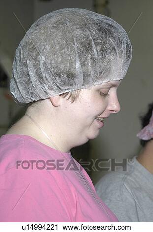 Stock Image - Face of a woman with disabilities.. Fotosearch