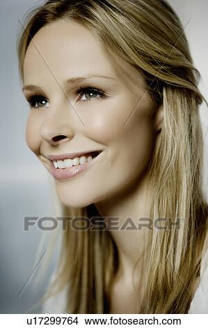 Picture - Woman smiling.. Fotosearch