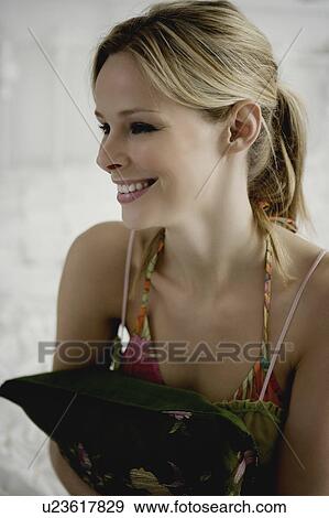 Stock Photo - Woman smiling.. Fotosearch