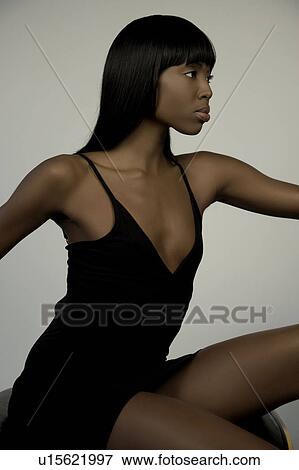 Stock Photo - Side portrait of a woman. Fotosearch