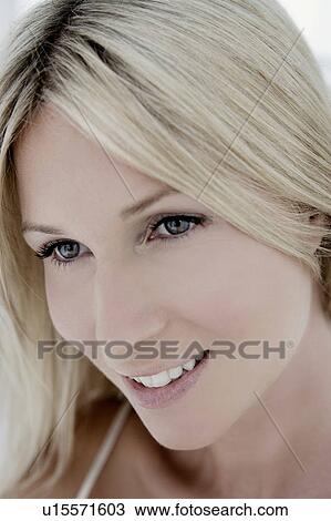 Stock Image - Portrait of woman.. Fotosearch