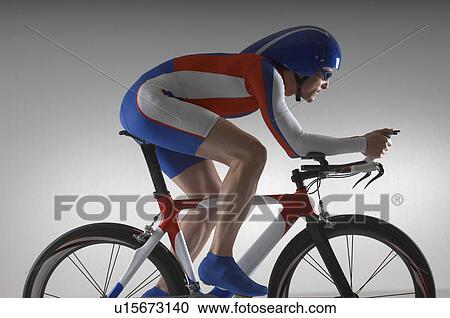 Cyclist with time trial bicycle. View Large Photo Image Stock Image - Cyclist with time trial bicycle.. Fotosearch