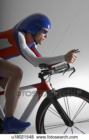Cyclist with time trial bicycle. View Large Photo Image Stock Photo - Cyclist with time trial bicycle.. Fotosearch