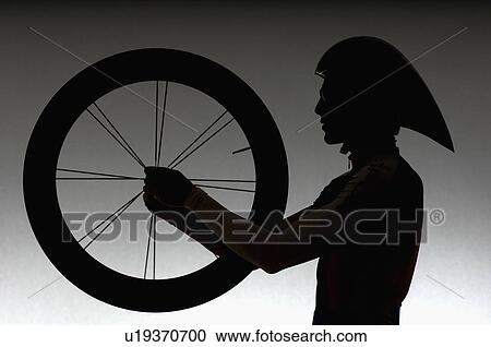 Cyclist with wheel. View Large Photo Image Stock Image - Cyclist with wheel.. Fotosearch