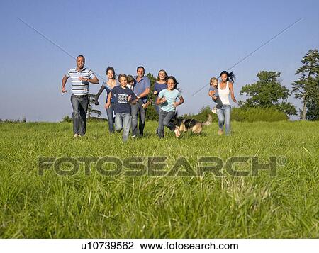Group of people and children running. View Large Photo Image Stock Image - Group of people and children running.. Fotosearch