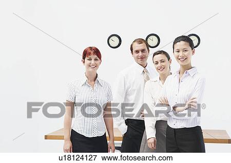 Stock Photo - Happy group of business people. Fotosearch