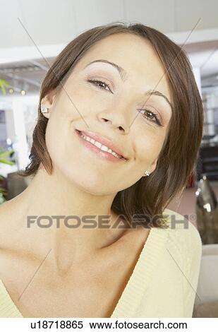 Close up portrait of woman smiling. View Large Photo Image Stock Photography - Close up portrait of woman smiling.. Fotosearch