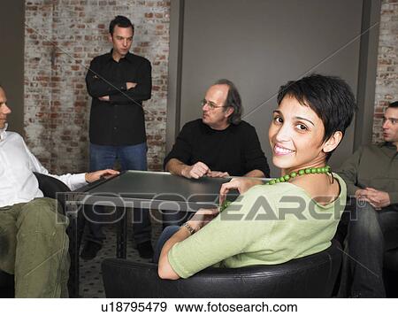 Stock Photo - Portrait of business team. Brussels, Belgium.. Fotosearch