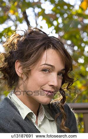 Portrait of woman outside. View Large Photo Image Stock Image - Portrait of woman outside.. Fotosearch