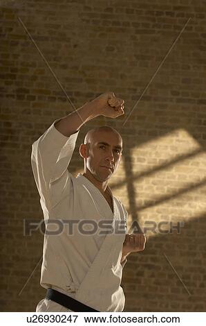 Karate man standing. View Large Photo Image Stock Photo - Karate man standing.. Fotosearch