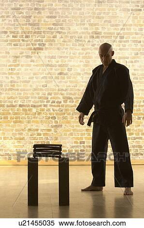 Karate man standing. View Large Photo Image Stock Photography - Karate man standing.. Fotosearch