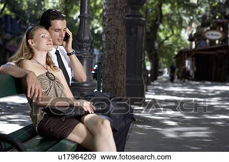 Couple outdoors embracing. View Large Photo Image Stock Photo - Couple outdoors embracing.. Fotosearch