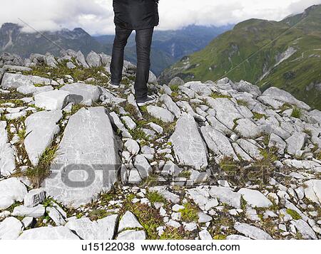 Legs of a woman on top of a mountain. View Large Photo Image Stock Photo - Legs of a woman on top of a mountain.. Fotosearch