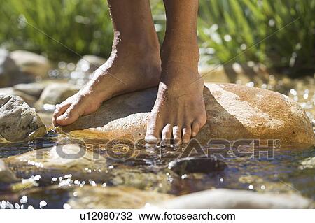 Close-up of feet in a stream View Large Photo Image Stock Image - Close-up of feet in a stream. Fotosearch