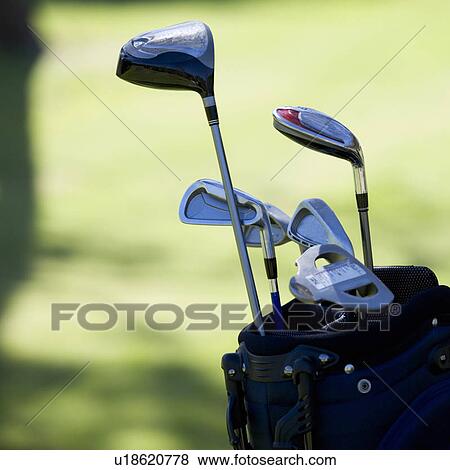 Close-up of golf clubs in a bag View Large Photo Image Stock Photo - Close-up of golf clubs in a bag. Fotosearch