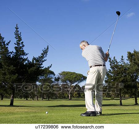 Man playing golf View Large Photo Image Stock Photograph - Man playing golf. Fotosearch