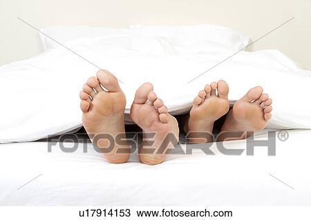 Close-up of feet of couple in bed View Large Photo Image Stock Image - Close-up of feet of couple in bed. Fotosearch