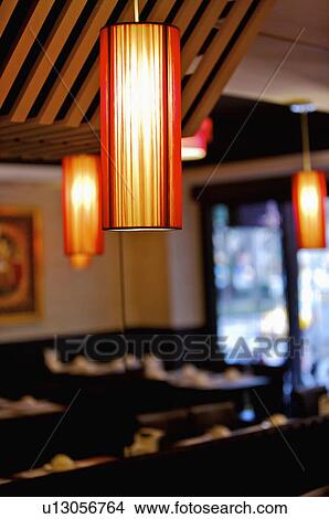 Close-up of chandelier in the restaurant, Restaurant View Large Photo Image Picture - Close-up of chandelier in the restaurant, Restaurant. Fotosearch