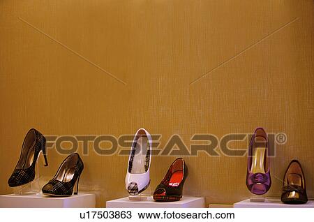 Close-up of shoes showing on the shelf in the store, Shoe Store View Large Photo Image Stock Image - Close-up of shoes showing on the shelf in the store, Shoe Store. Fotosearch