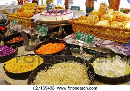 Different kinds of food serving in the restaurant, Restaurant View Large Photo Image Stock Photo - Different kinds of food serving in the restaurant, Restaurant. Fotosearch