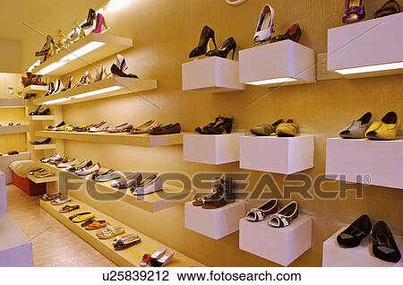 Different kinds of shoes showing on the shelf, Shoe Store View Large Photo Image Stock Image - Different kinds of shoes showing on the shelf, Shoe Store. Fotosearch
