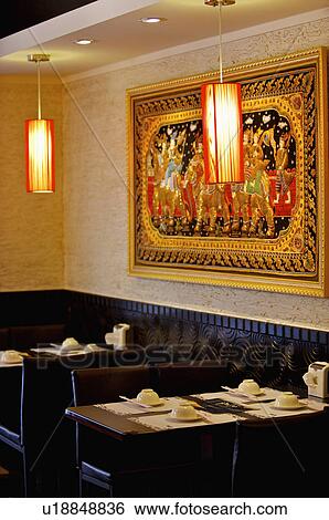 Stock Photograph - Interior of the restaurant with modern style, Restaurant. Fotosearch