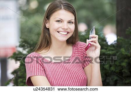 Stock Image - Portrait of a young woman. Fotosearch