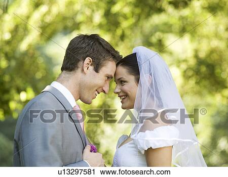 Stock Image - A bride and groom. Fotosearch