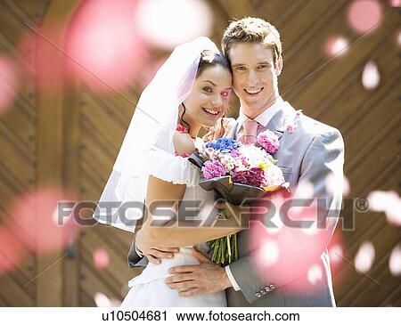 Stock Image - Portrait of a bride and groom. Fotosearch