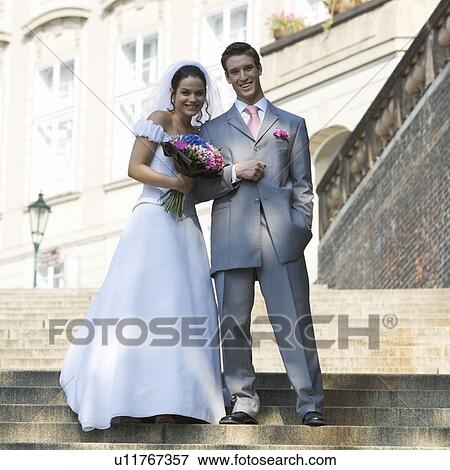 Stock Photo - Portrait of a bride and groom. Fotosearch