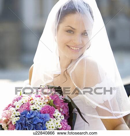 Stock Photograph - Portrait of a bride. Fotosearch