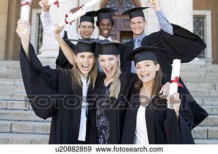 A group of graduates celebrating View Large Photo Image Stock Photo - A group of graduates celebrating. Fotosearch