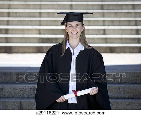 Stock Image - Portrait of a graduate. Fotosearch