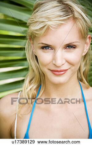 Beauty portrait of a woman in a tropical setting. View Large Photo Image Stock Photo - Beauty portrait of a woman in a tropical setting.. Fotosearch