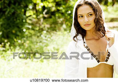 Beauty portrait of a woman strolling in a tropical setting. View Large Photo Image Stock Image - Beauty portrait of a woman strolling in a tropical setting.. Fotosearch