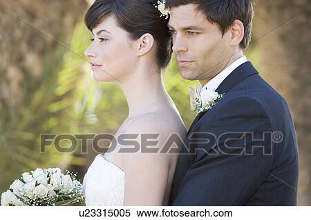 Stock Photography - A bride and groom. Fotosearch