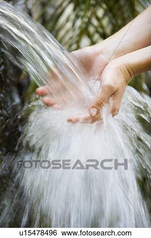 Washing hands in a stream of water View Large Photo Image Stock Photograph - Washing hands in a stream of water. Fotosearch