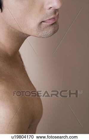 Close up portrait of a man chin and shoulders View Large Photo Image Stock Image - Close up portrait of a man chin and shoulders . Fotosearch