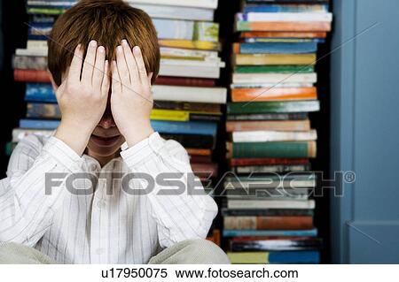 little boy hiding face behind hands View Large Photo Image Stock Photography - little boy hiding face behind hands. Fotosearch
