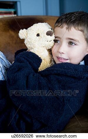 portrait little boy with teddy bear View Large Photo Image Stock Photograph - portrait little boy with teddy bear. Fotosearch