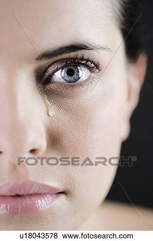 Close up of woman crying View Large Photo Image Stock Photo - Close up of woman crying. Fotosearch