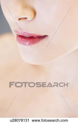 Detail of young woman's face showing mouth View Large Photo Image Stock Image - Detail of young woman's face showing mouth . Fotosearch