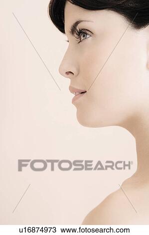 Profile of young woman's face View Large Photo Image Stock Image - Profile of young woman's face. Fotosearch