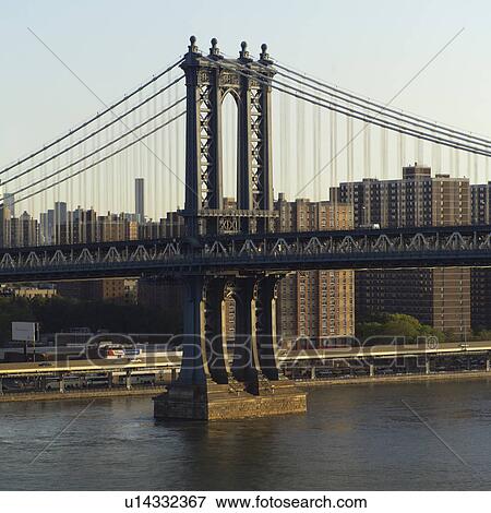 Manhattan Bridge, New York City View Large Photo Image Stock Photo - Manhattan Bridge, New York City. Fotosearch