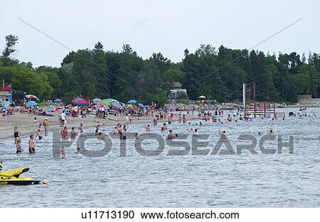 Stock Image - Beach - Gimli, Manitoba. Fotosearch