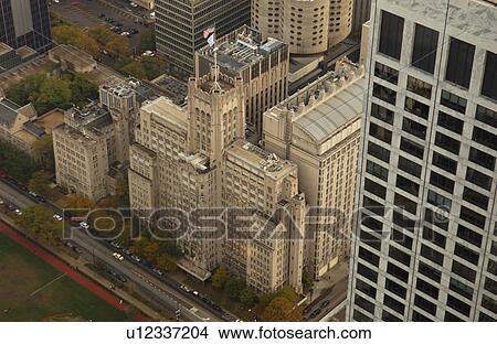 Aerial View of Chicago View Large Photo Image Picture - Aerial View of Chicago. Fotosearch
